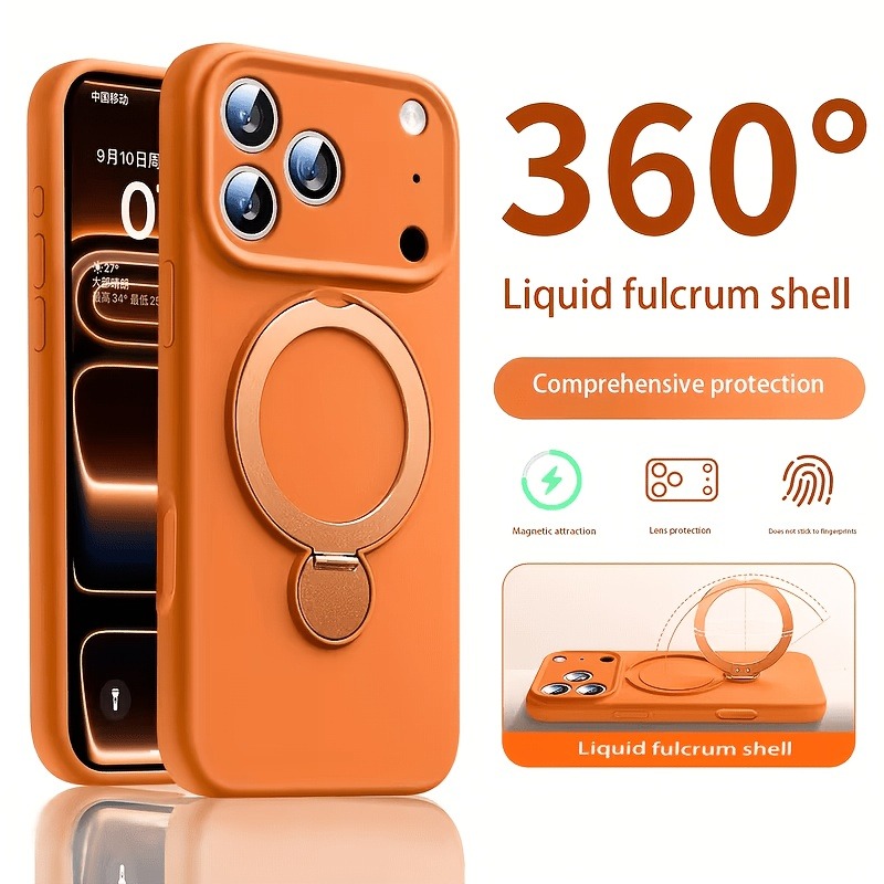 Liquid Silicone Magnetic Phone Case - 360 Manyetik Standlı Sıvı Silikon Telefon