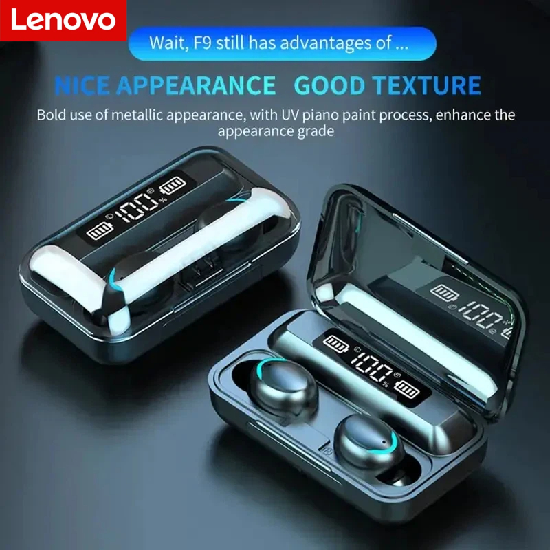 Earphones - Lenovo F9 Bluetooth Kablosuz Kulaklıklar -