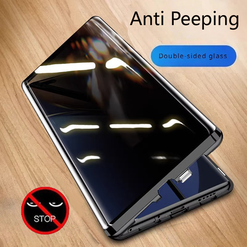 Anti Spy Privacy Glass Case - Metal Telefon Kılıfı Çift taraflı Cam