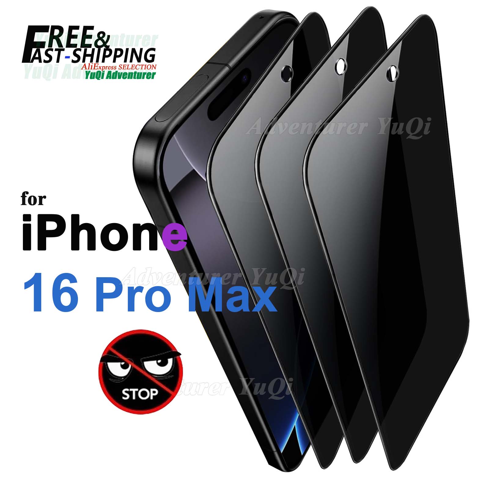 Anti Spy Privacy Glass Case - iPhone 16 Pro Max 6,9 inç