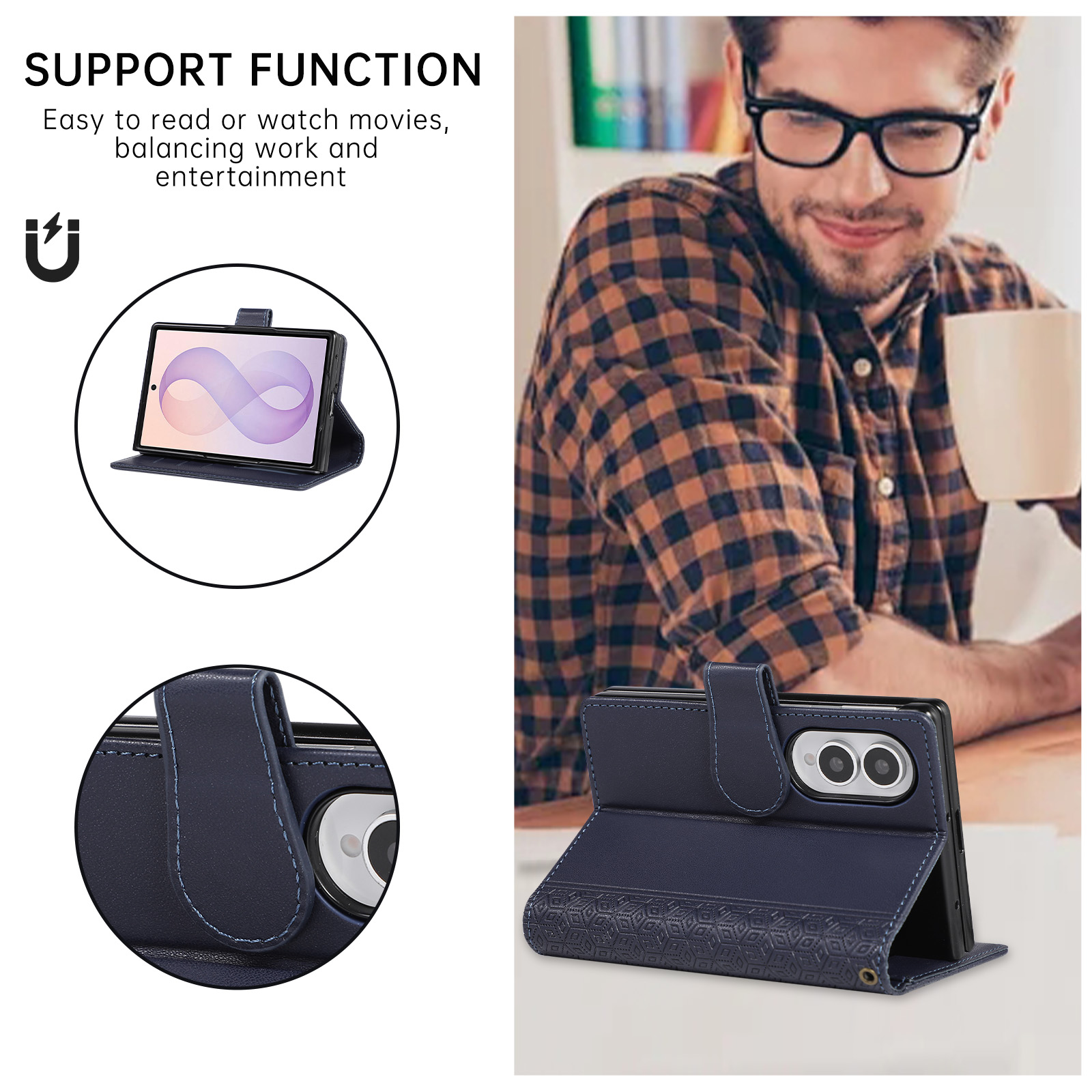 Samsung Galaxy Z Fold 8 Fold8  - Leather Wallet Card Holder Phone Cover incelemesi ve fiyatı