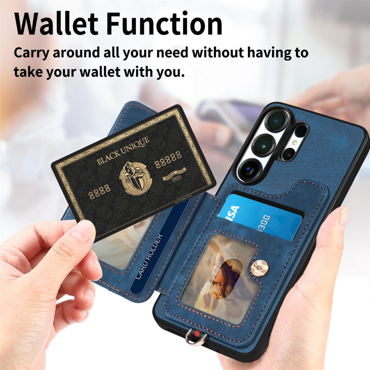 Samsung S26 Ultra S26 S25 Plus - Leather Wallet Card Holder Phone Cover incelemesi ve fiyatı