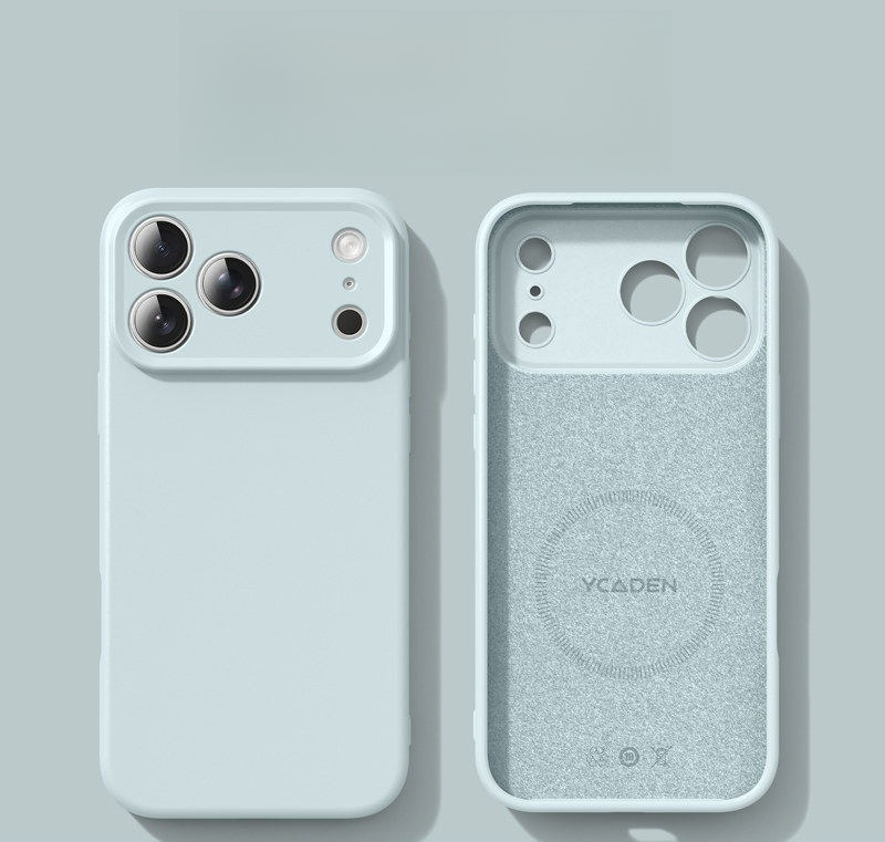 Moda Makaron Rengi Cilt Dokulu - Liquid Silicone Magnetic Phone Case incelemesi ve fiyatı