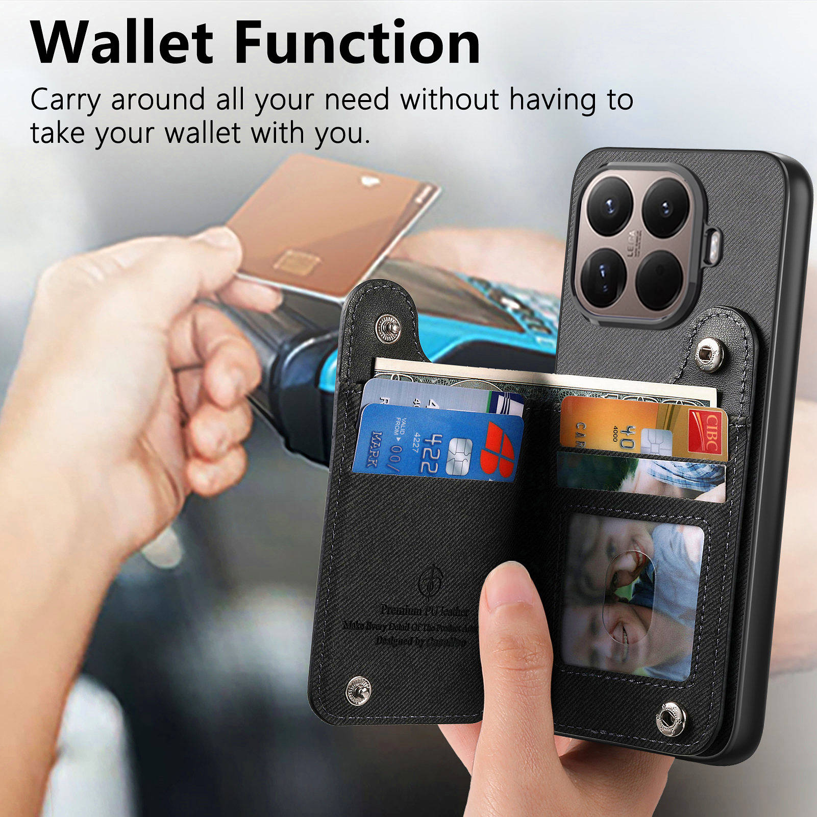 RFID Bilek Kayışı Fermuarlı Cü - Leather Wallet Card Holder Phone Cover incelemesi ve fiyatı