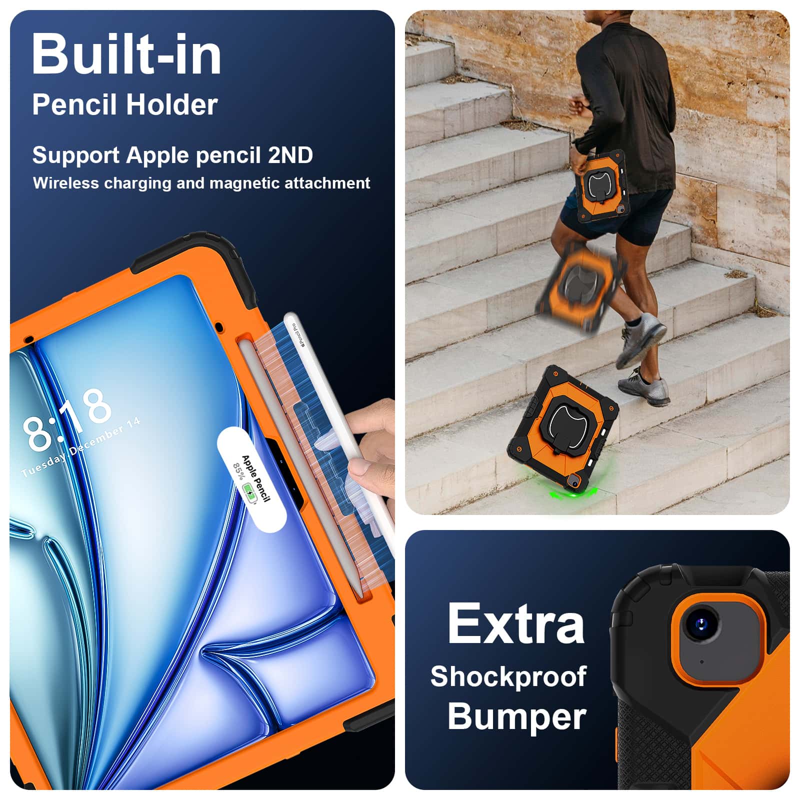 iPad Pro 13 M5 Air 13 M4 M3 M2 - Heavy Duty 360 Full Body Protective Case incelemesi ve fiyatı