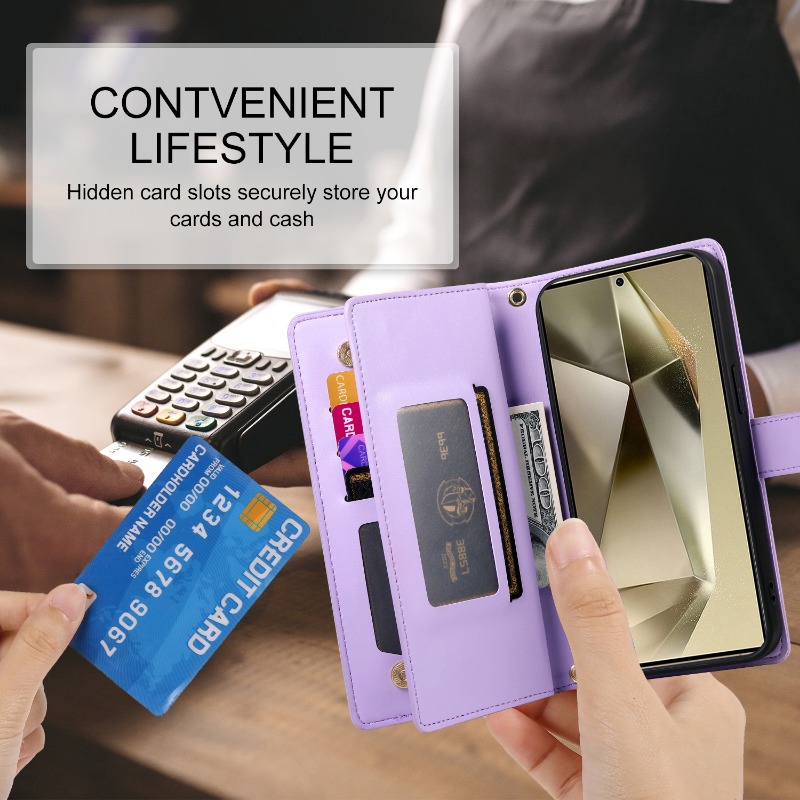 Samsung Galaxy S26 S25 Ultra S - Leather Wallet Card Holder Phone Cover incelemesi ve fiyatı